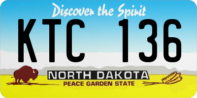 ND license plate KTC136