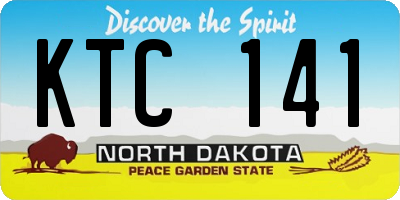 ND license plate KTC141
