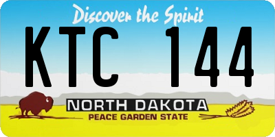 ND license plate KTC144