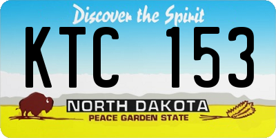 ND license plate KTC153