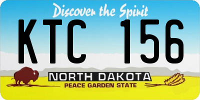 ND license plate KTC156