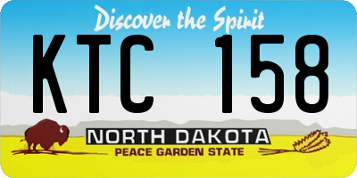 ND license plate KTC158