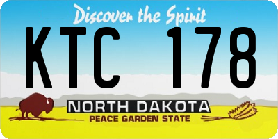 ND license plate KTC178