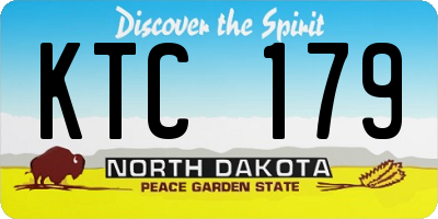 ND license plate KTC179