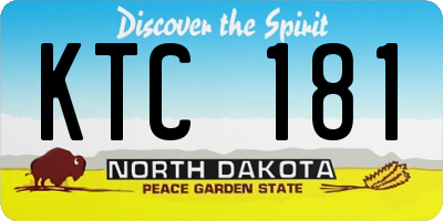 ND license plate KTC181