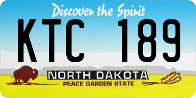 ND license plate KTC189