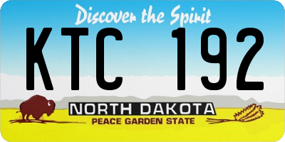 ND license plate KTC192