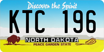 ND license plate KTC196