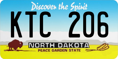 ND license plate KTC206