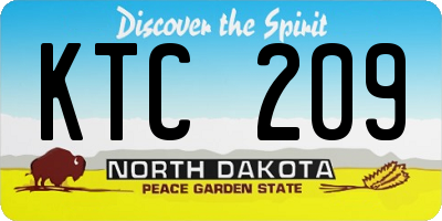 ND license plate KTC209