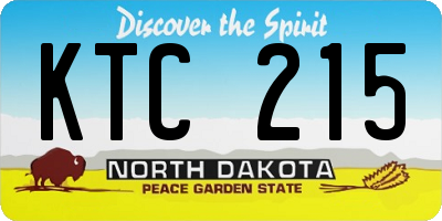 ND license plate KTC215