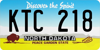 ND license plate KTC218