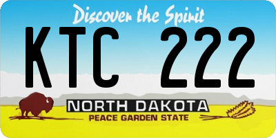 ND license plate KTC222