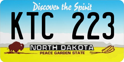 ND license plate KTC223