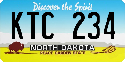 ND license plate KTC234