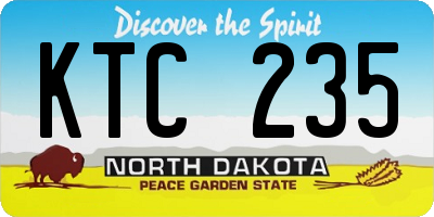 ND license plate KTC235