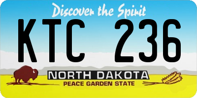 ND license plate KTC236