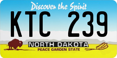 ND license plate KTC239