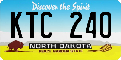 ND license plate KTC240