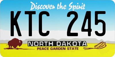 ND license plate KTC245