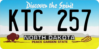 ND license plate KTC257