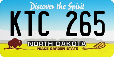ND license plate KTC265
