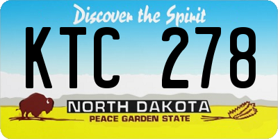 ND license plate KTC278