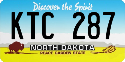 ND license plate KTC287