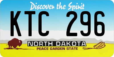 ND license plate KTC296