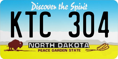 ND license plate KTC304