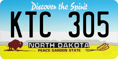 ND license plate KTC305