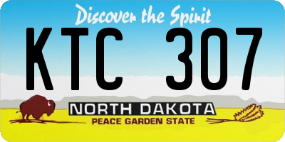 ND license plate KTC307