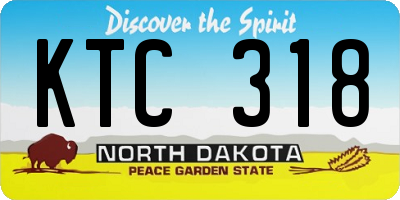ND license plate KTC318