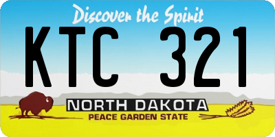 ND license plate KTC321