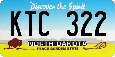 ND license plate KTC322