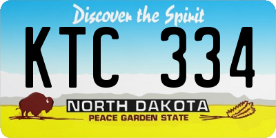 ND license plate KTC334
