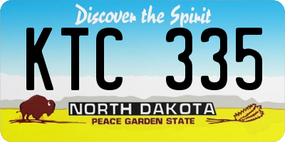 ND license plate KTC335