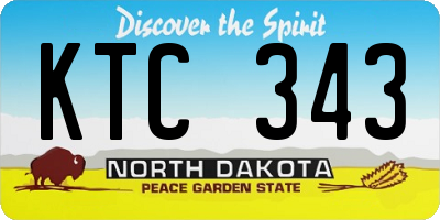 ND license plate KTC343