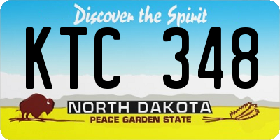 ND license plate KTC348