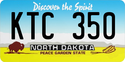 ND license plate KTC350