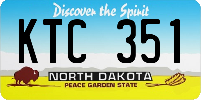 ND license plate KTC351