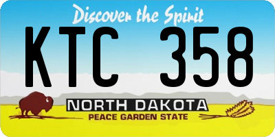 ND license plate KTC358