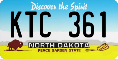 ND license plate KTC361