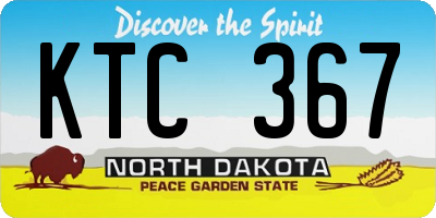 ND license plate KTC367