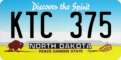 ND license plate KTC375