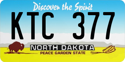 ND license plate KTC377
