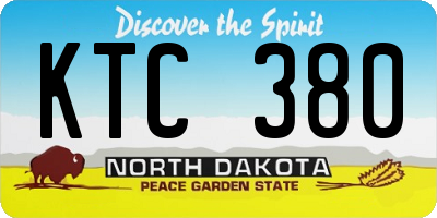 ND license plate KTC380