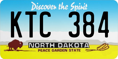 ND license plate KTC384