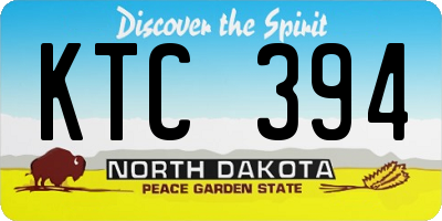 ND license plate KTC394