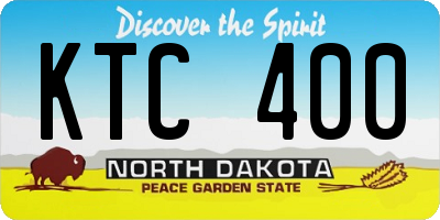 ND license plate KTC400